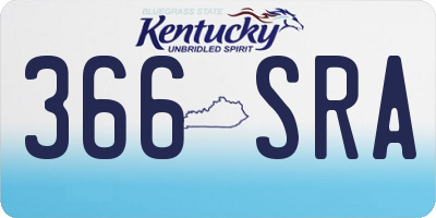 KY license plate 366SRA