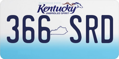KY license plate 366SRD