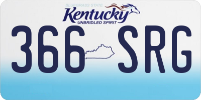 KY license plate 366SRG