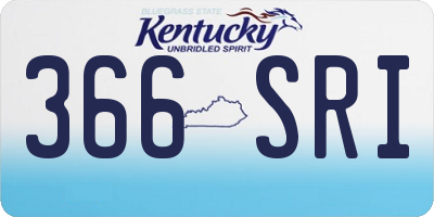 KY license plate 366SRI