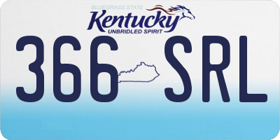 KY license plate 366SRL