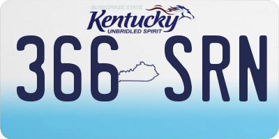 KY license plate 366SRN