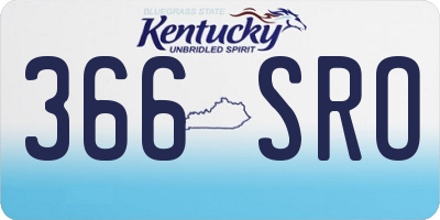 KY license plate 366SRO