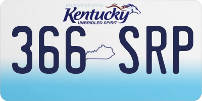 KY license plate 366SRP