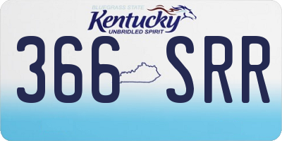KY license plate 366SRR