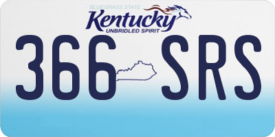 KY license plate 366SRS