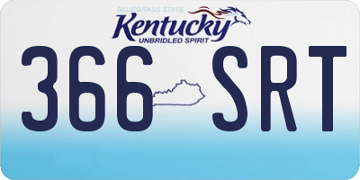 KY license plate 366SRT