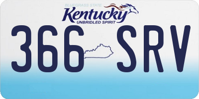 KY license plate 366SRV