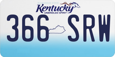KY license plate 366SRW