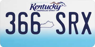 KY license plate 366SRX