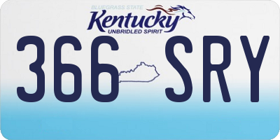 KY license plate 366SRY