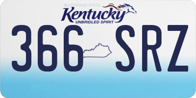 KY license plate 366SRZ