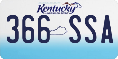 KY license plate 366SSA