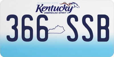 KY license plate 366SSB