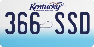 KY license plate 366SSD