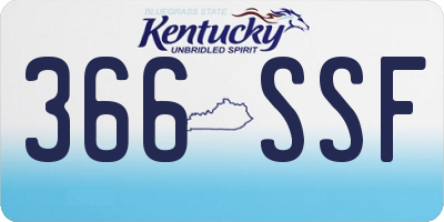 KY license plate 366SSF