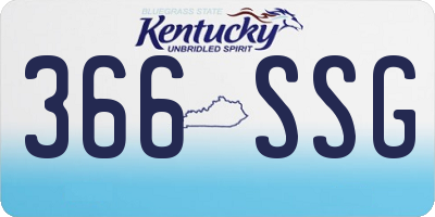 KY license plate 366SSG