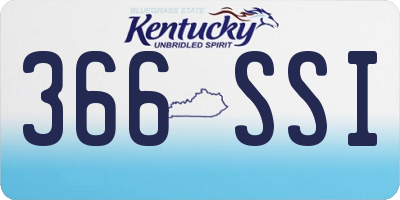 KY license plate 366SSI