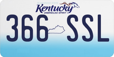 KY license plate 366SSL