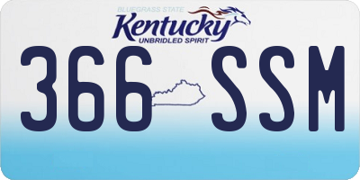KY license plate 366SSM