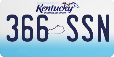 KY license plate 366SSN