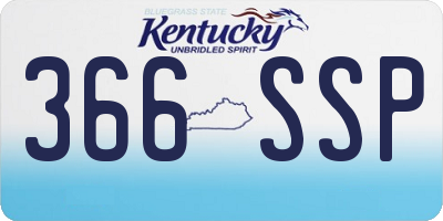 KY license plate 366SSP