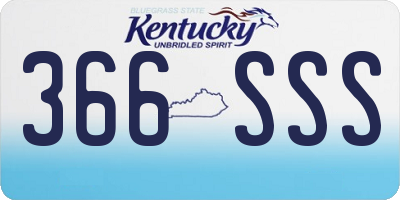 KY license plate 366SSS