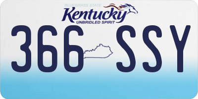 KY license plate 366SSY