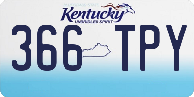 KY license plate 366TPY