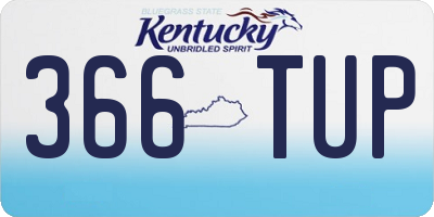 KY license plate 366TUP