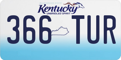 KY license plate 366TUR