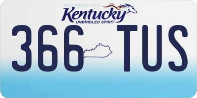 KY license plate 366TUS