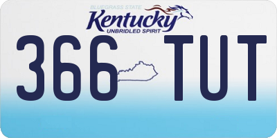 KY license plate 366TUT