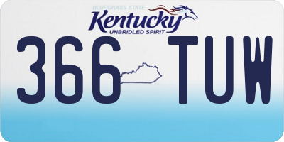 KY license plate 366TUW