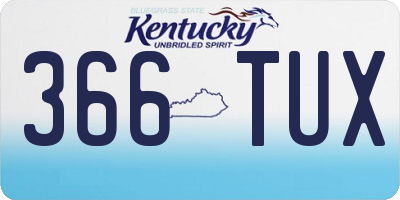 KY license plate 366TUX