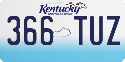 KY license plate 366TUZ