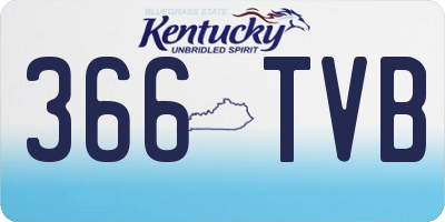KY license plate 366TVB