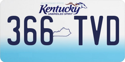 KY license plate 366TVD