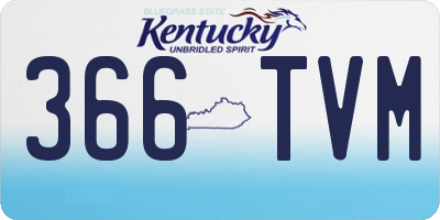 KY license plate 366TVM