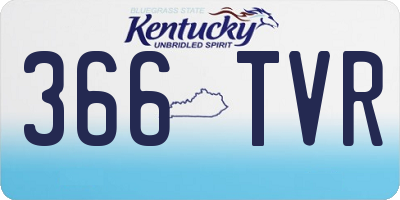 KY license plate 366TVR