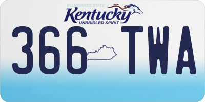 KY license plate 366TWA
