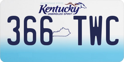 KY license plate 366TWC