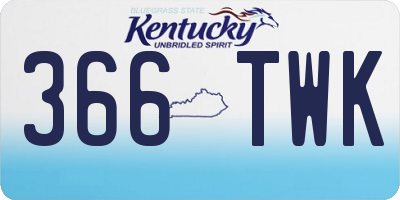 KY license plate 366TWK