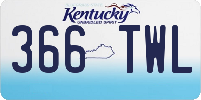 KY license plate 366TWL