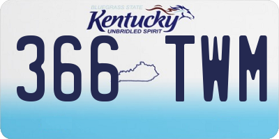 KY license plate 366TWM