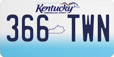 KY license plate 366TWN