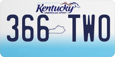 KY license plate 366TWO