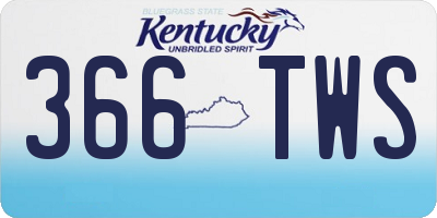 KY license plate 366TWS
