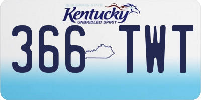 KY license plate 366TWT