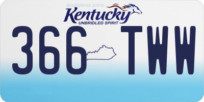 KY license plate 366TWW